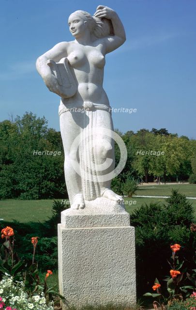 Statue in the park at Keszthely. Artist: Unknown