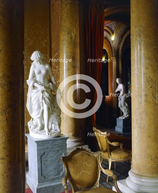 Statues, chairs and pillars in the South Hall, Brodsworth Hall, South Yorkshire, c2000s(?). Artist: Unknown.