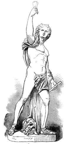 Statues for the Egyptian Hall in the Mansion House: "Comus" - by J. G. Lough , 1856. Creator: Unknown