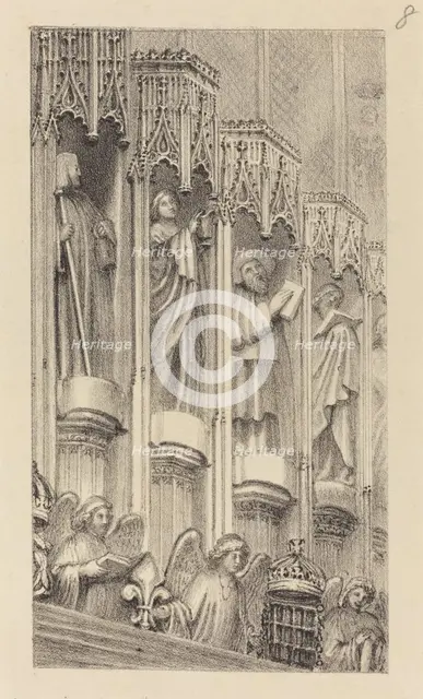 Statues in the Architecture of Henry the Seventh's Chapel, Westminster Abbey, published 1829. Creator: Maria Denman.