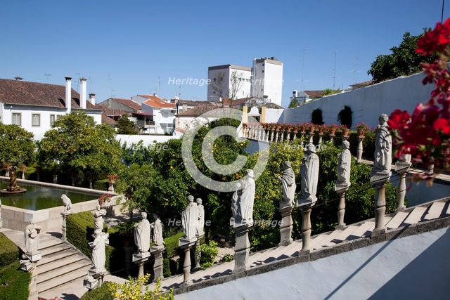 Statues in the Garden of the Episcopal Palace, Castelo Branco, Portugal, 2009.  Creator: Samuel Magal.