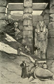 Statues in the Luxor Temple, Egypt, 1898. Creator: Christian Wilhelm Allers