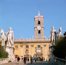 Statues of the Dioscuri at the top of Michelangelo's steps, 16th century. Artist: Michelangelo Buonarroti
