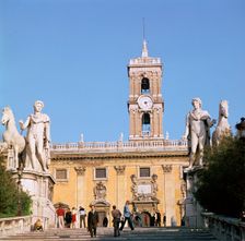 Statues of the Dioscuri at the top of Michelangelo's steps, 16th century. Artist: Michelangelo Buonarroti