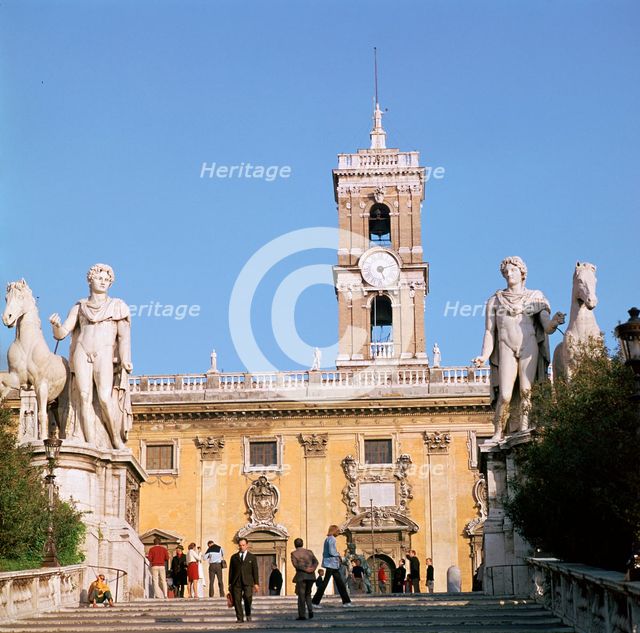 Statues of the Dioscuri at the top of Michelangelo's steps, 16th century.  Artist: Michelangelo Buonarroti
