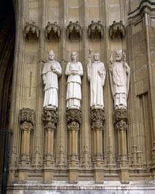 Statues of saints, Cathedral of María Inmaculada of Vitoria, Vitoria-Gasteiz, Spain, 2008. Creator: LTL