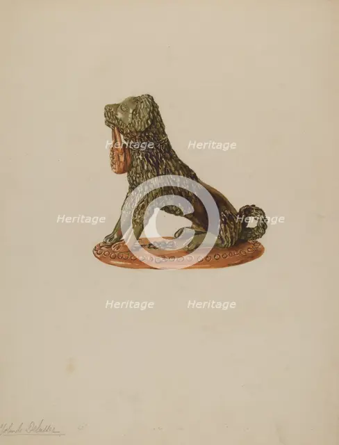 Statuette of a Dog, c. 1938. Creator: Yolande Delasser.