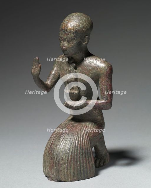 Statuette of a Kneeling Priest, 1186-1069 BC. Creator: Unknown.