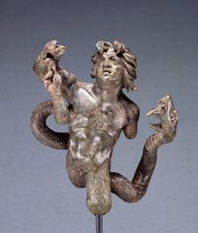 Statuette of a Snake-legged Giant, A.D. 180-220. Creator: Unknown