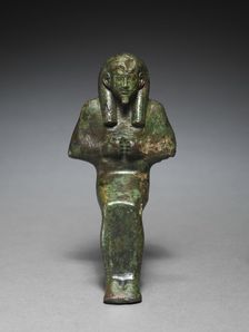 Statuette of Seated God, probably Osiris-lah, 664-525 BC. Creator: Unknown