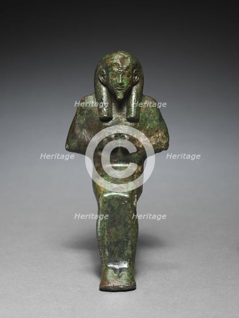 Statuette of Seated God, probably Osiris-lah, 664-525 BC. Creator: Unknown.