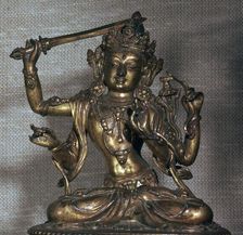 Statuette of the Bodhisattva Manjusri, 15th century
