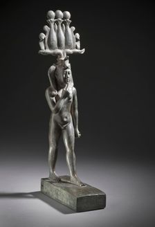 Statuette of the God Khonsu the Child, 712-332 B.C.. Creator: Unknown