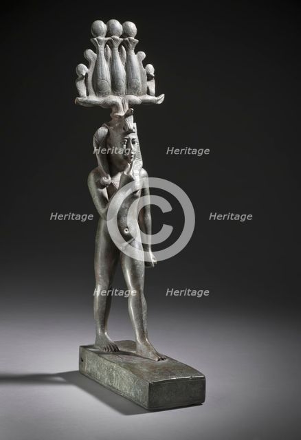 Statuette of the God Khonsu the Child, 712-332 B.C.. Creator: Unknown.