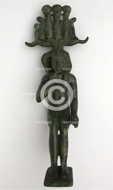 Statuette of the God Horus as a Child (Harpokrates), Egypt, Late Period-early Ptolemaic Period (7th- Creator: Unknown.