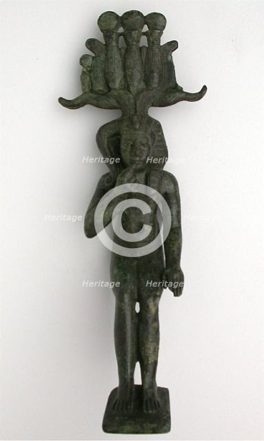 Statuette of the God Horus as a Child (Harpokrates), Egypt, Late Period-early Ptolemaic Period (7th- Creator: Unknown.