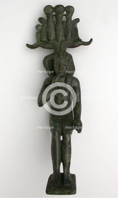 Statuette of the God Horus as a Child (Harpokrates), Egypt, Late Period-early Ptolemaic Period (7th- Creator: Unknown.