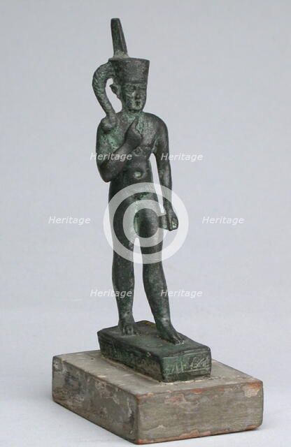 Statuette of the God Harpocrates, Egypt, Late Period-Ptolemaic Period (664-30 BCE). Creator: Unknown.