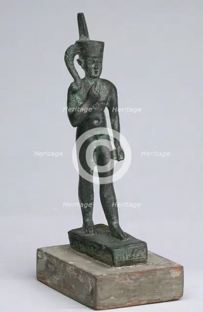 Statuette of the God Harpocrates, Egypt, Late Period-Ptolemaic Period (664-30 BCE). Creator: Unknown.