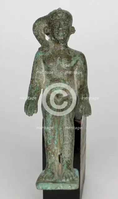 Statuette of the God Harpocrates, Egypt, Late Period-Ptolemaic Period (about 1069-30 BCE). Creator: Unknown.