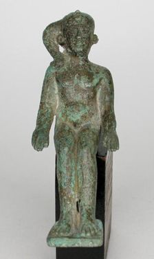 Statuette of the God Harpocrates, Egypt, Late Period-Ptolemaic Period (about 1069-30 BCE). Creator: Unknown