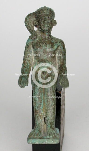 Statuette of the God Harpocrates, Egypt, Late Period-Ptolemaic Period (about 1069-30 BCE). Creator: Unknown.