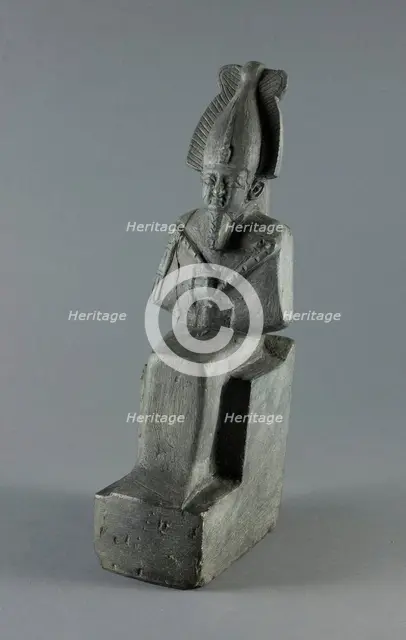 Statuette of the God Osiris Seated, Egypt, Late Period, Dynasty 26-31 (664-332 BCE). Creator: Unknown.