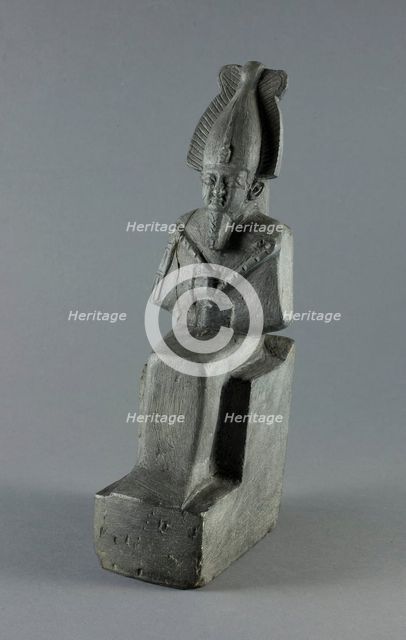 Statuette of the God Osiris Seated, Egypt, Late Period, Dynasty 26-31 (664-332 BCE). Creator: Unknown.