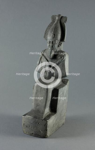 Statuette of the God Osiris Seated, Egypt, Late Period, Dynasty 26-31 (664-332 BCE). Creator: Unknown.