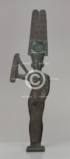 Statuette of the God Min, Egypt, Late Period, Dynasties 26-31 (664-332 BCE). Creator: Unknown.