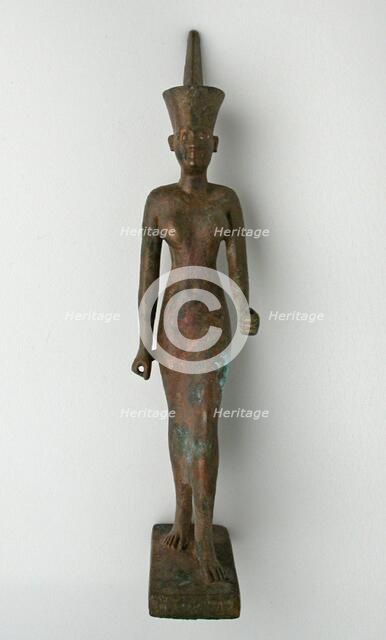 Statuette of the Goddess Neith, Egypt, Third Intermediate-Late Period, Dynasty 22-30 (abt 945-332 BC Creator: Unknown.