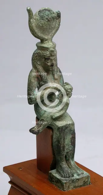 Statuette of the Goddess Isis Holding the God Horus, Egypt, Third Intermediate Period-Late Period... Creator: Unknown.