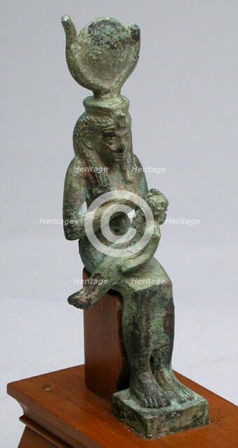 Statuette of the Goddess Isis Holding the God Horus, Egypt, Third Intermediate Period-Late Period... Creator: Unknown.