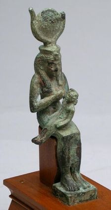 Statuette of the Goddess Isis Holding the God Horus, Egypt, Third Intermediate Period-Late Period... Creator: Unknown