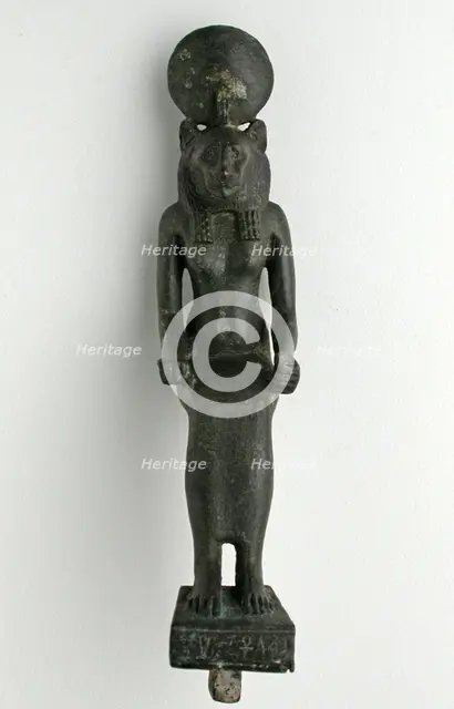 Statuette of Wadjet or Sekhmet, Egypt, Late Period, Dynasty 26 (664-525 BCE). Creator: Unknown.