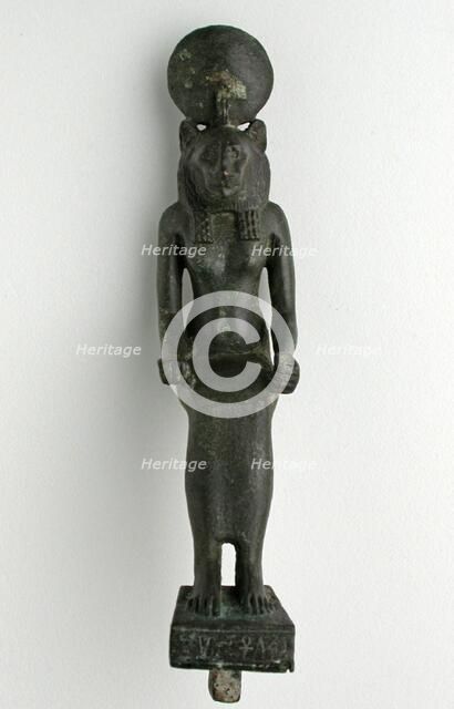 Statuette of Wadjet or Sekhmet, Egypt, Late Period, Dynasty 26 (664-525 BCE). Creator: Unknown.
