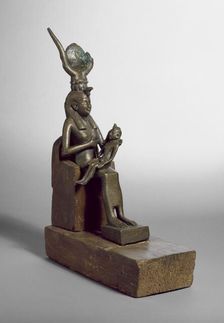 Statuette and stand, Late Period (Egypt), (c715-343 BC)
