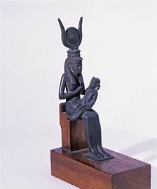 Statuette in bronze statuette of goddess Isis and the child Horus.