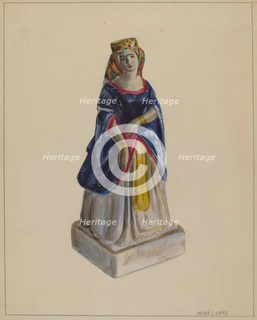 Statuette (Queen Victoria), c. 1936. Creator: Mina Lowry.