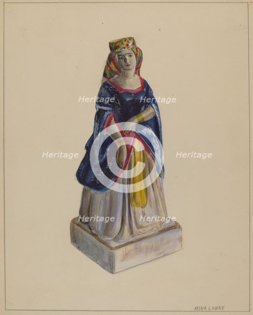 Statuette (Queen Victoria), c. 1936. Creator: Mina Lowry.