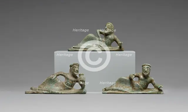 Statuettes of Three Banqueters, 550-525 BC. Creator: Unknown.