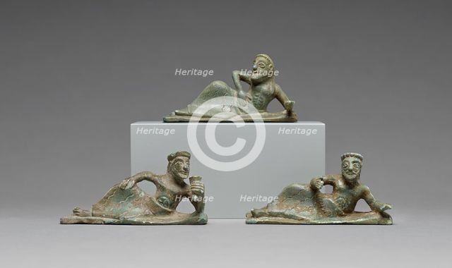 Statuettes of Three Banqueters, 550-525 BC. Creator: Unknown.