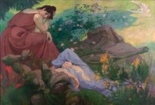 Stay of peace and joy: meditation, 1899. Creator: Victor Emile Prouve