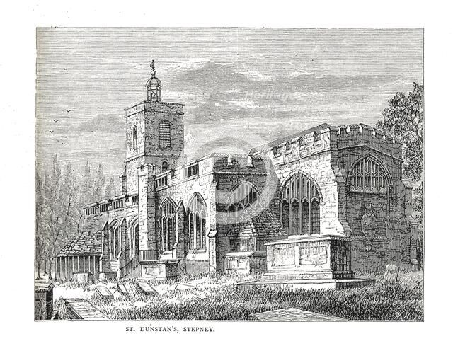 St.Dunstan's Stepney. From a View taken in 1803. Artist: Walter Thornbury