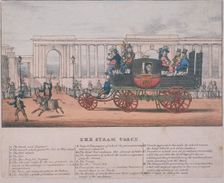 Steam coach at Hyde Park Corner, London, c1830. Artist: Anon