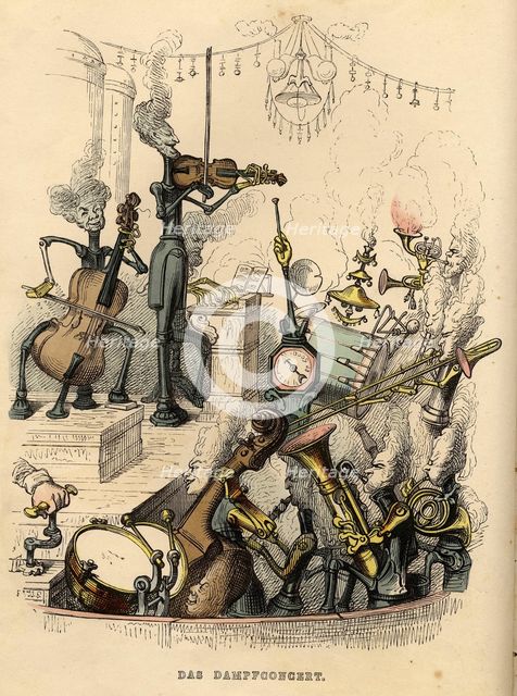 Steam Concert, 1844. Artist: Grandville, Jean-Jacques (1803-1847)