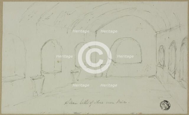 Steam Baths of Nero Near Baiae, 19th century. Creator: Unknown.