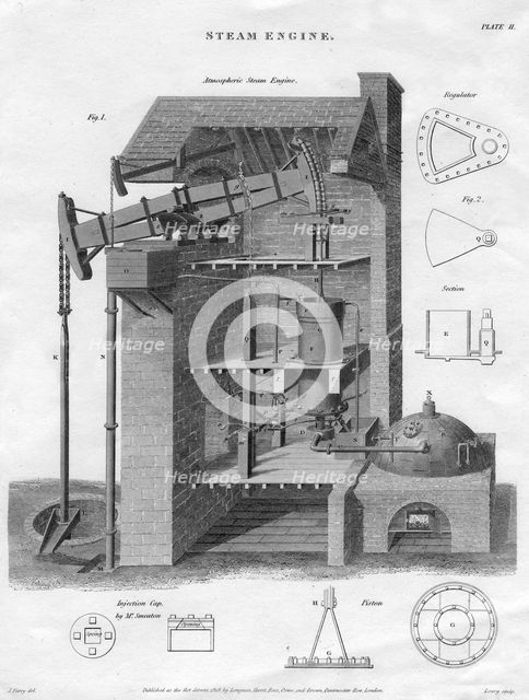 Steam engine, 1818. Artist: Lowry