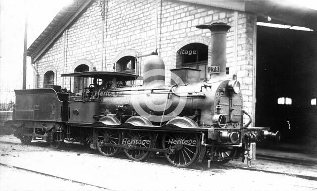 Steam engine number 278 built by Kitson at Leeds, England, system of inner cylinders and three co…