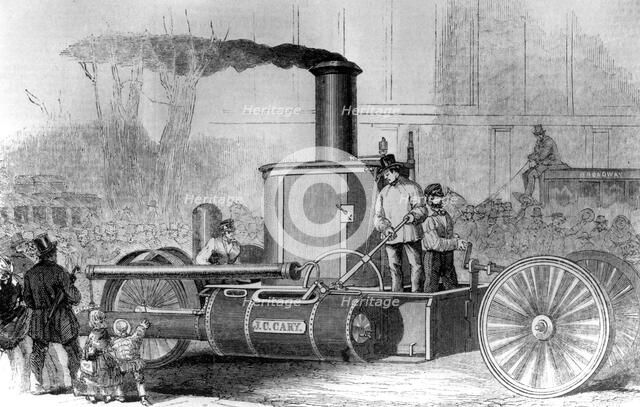 Steam fire engine, New York, USA, 1858. Artist: Unknown